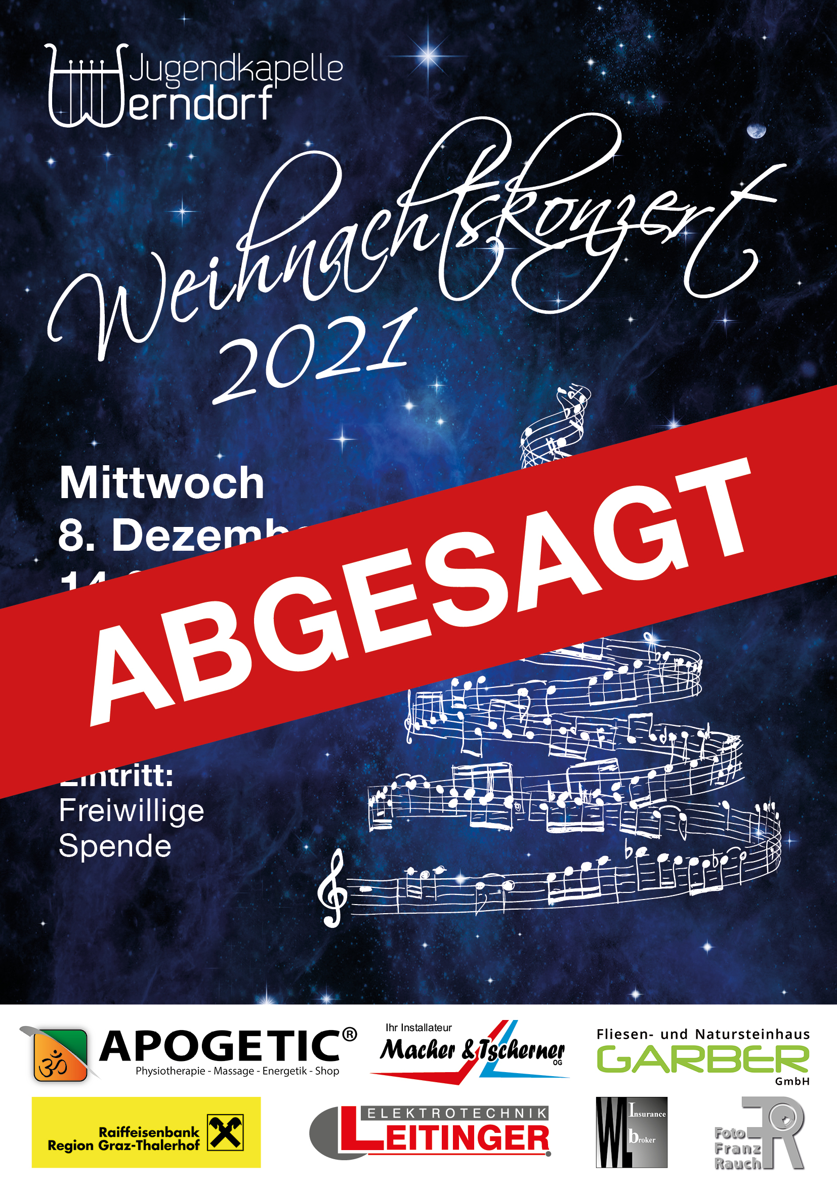 Weihnachtskonzert 2022, Absage